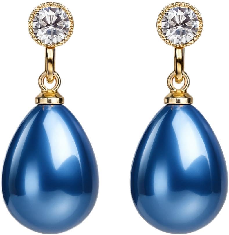 ZENCHEER Pearl Clip on Earrings for Women - 14K Gold Silver Plated Cubic Zirconia Non Pierced Ear Clips Jewelry Gifts for Wedding Bridal Party Gifts - Image 1